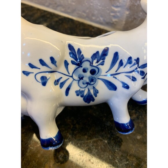 Vintage Handpainted Holland Windmill 1960’s Delft Cow Creamer - EUC - Picture 7 of 9